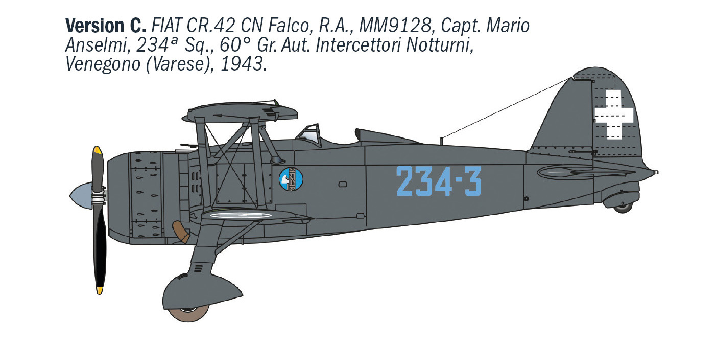 Italeri 1/72 Fiat CR.42 CN “Falco” Night Fighter # 1485