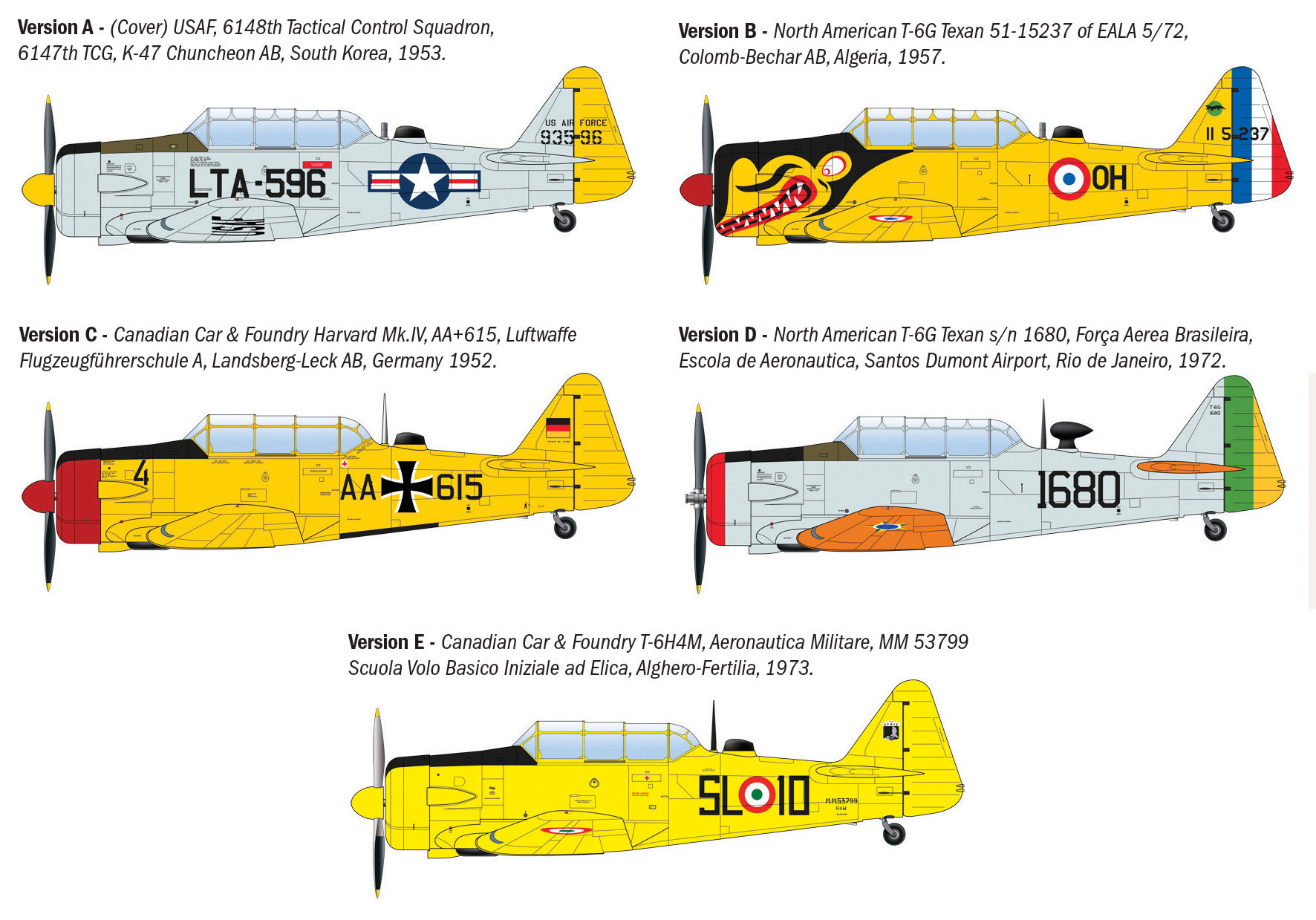 Italeri 1/48 North American T-6G Texan Trainer Aircraft # 92652