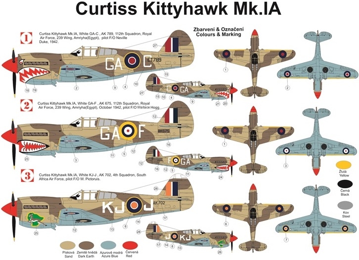Kovozavody Prostejov 1/72 Duel over Africa 1942 - Curtiss Kittyhawk Mk.Ia and Messerschmitt Bf-109F-4 # 7207