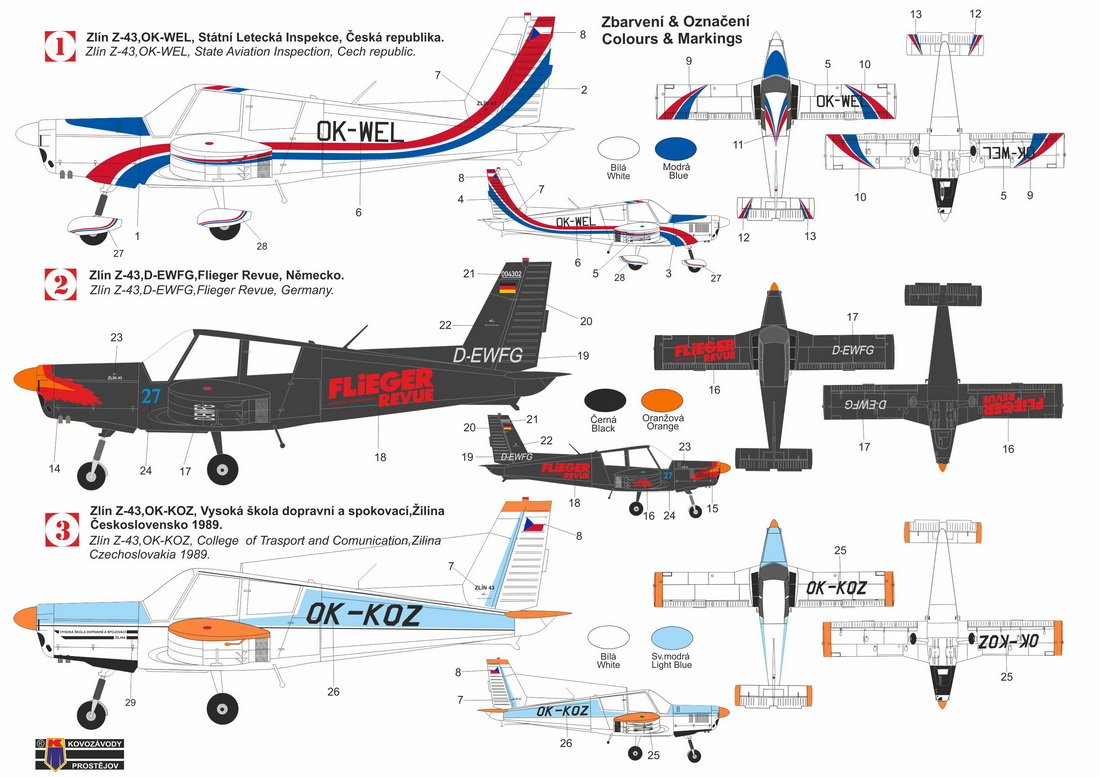 Kovozavody Prostejov 1/72 Zlin Z-43 # 7215