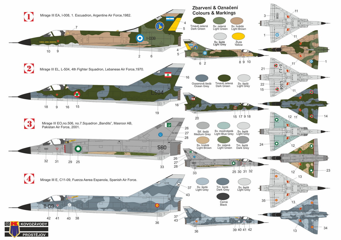 Kovozavody Prostejov 1/72 Dassault Mirage IIIE ex-RV Models # 7217