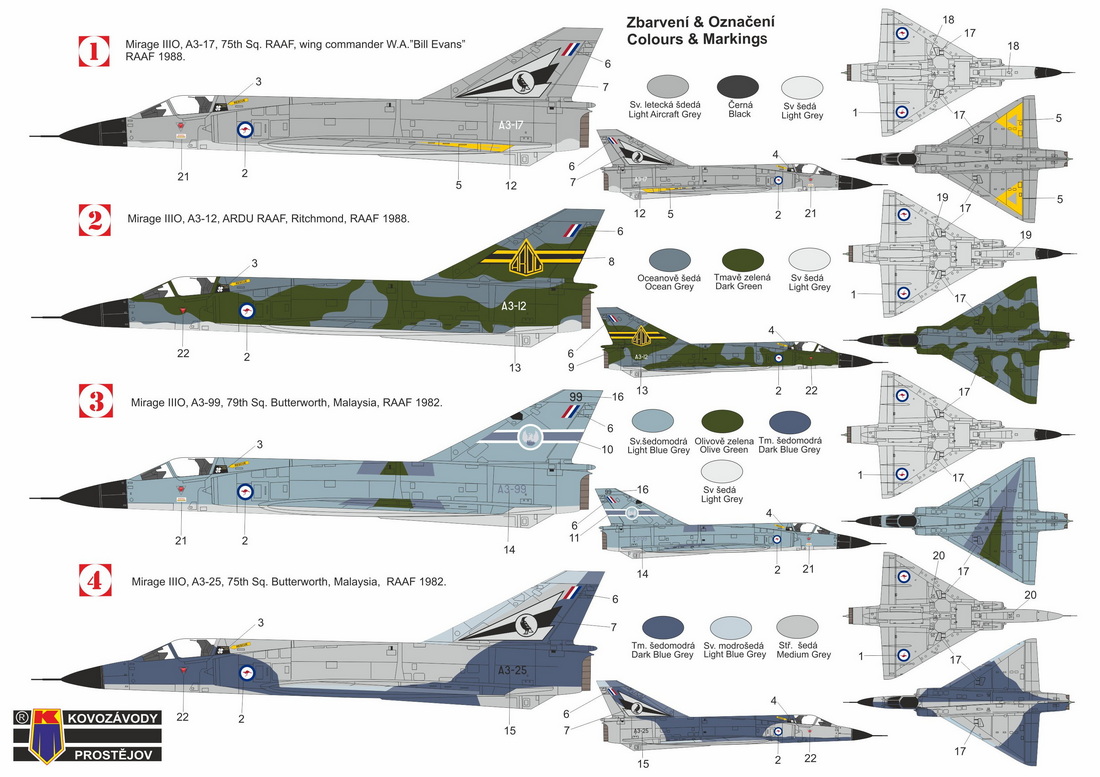 Kovozavody Prostejov 1/72 Dassault Mirage IIIO ex-RV Models # 7218