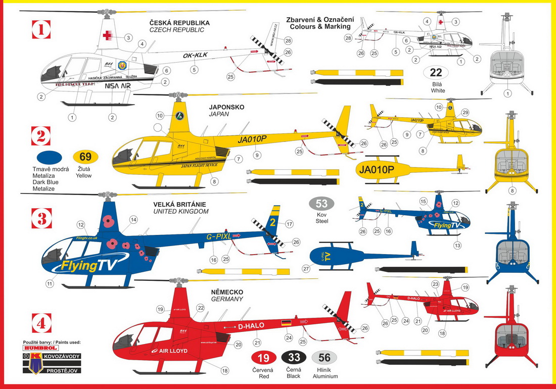 Kovozavody Prostejov 1/72 Robinson R-44 Raven II "Civil" # 72215
