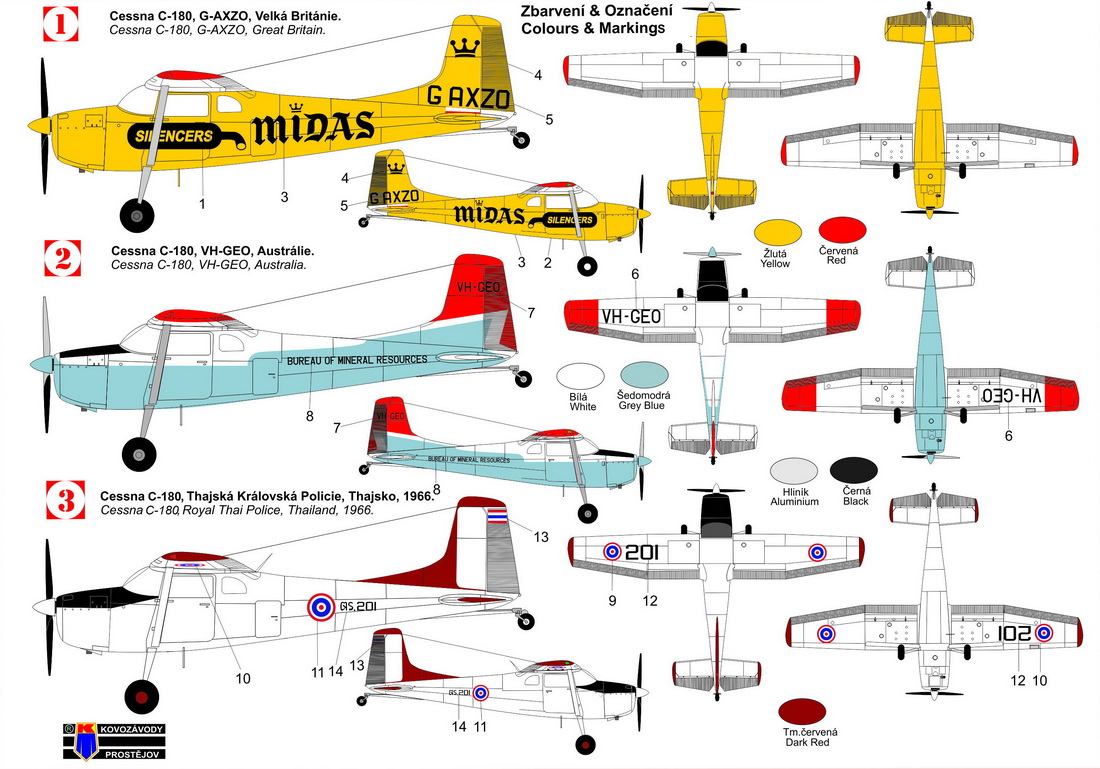 Kovozavody Prostejov 1/72 Cessna C-180 'Special Markings' # 72370