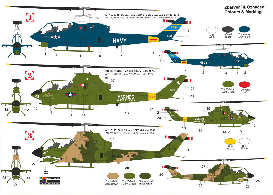 Kovozavody Prostejov 1/72 Bell AH-1G Huey Cobra 'Late' # 72378