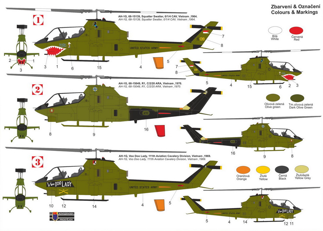 Kovozavody Prostejov 1/72 Bell AH-1G Huey Cobra 'Early' # 72379