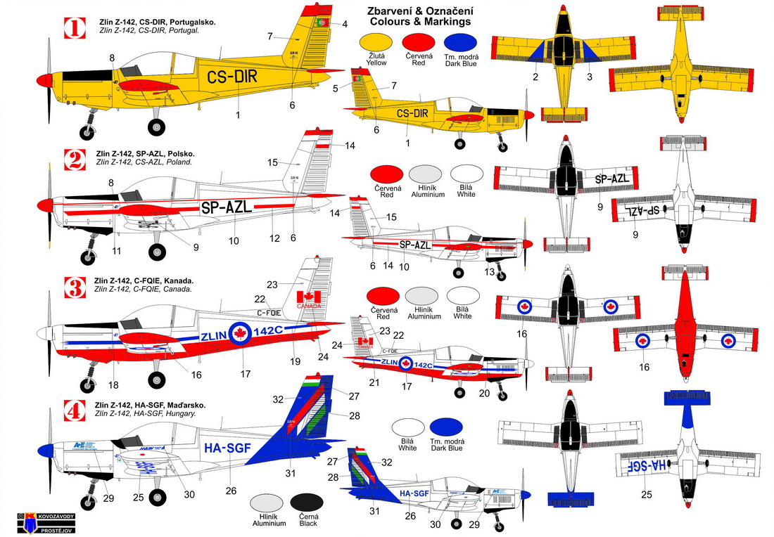 Kovozavody Prostejov 1/72 Zlin Z-142 'Export' # 72407