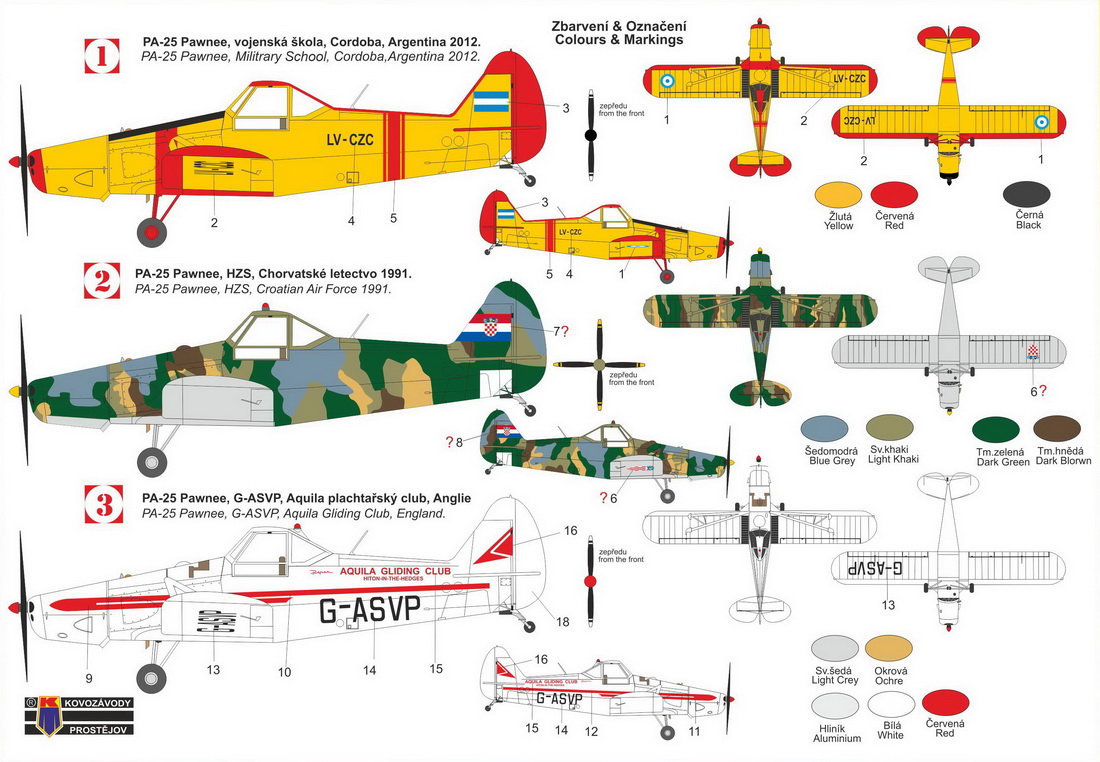 Kovozavody Prostejov 1/72 Piper Pa-25 'Pawnee', Pt.2 # 72473