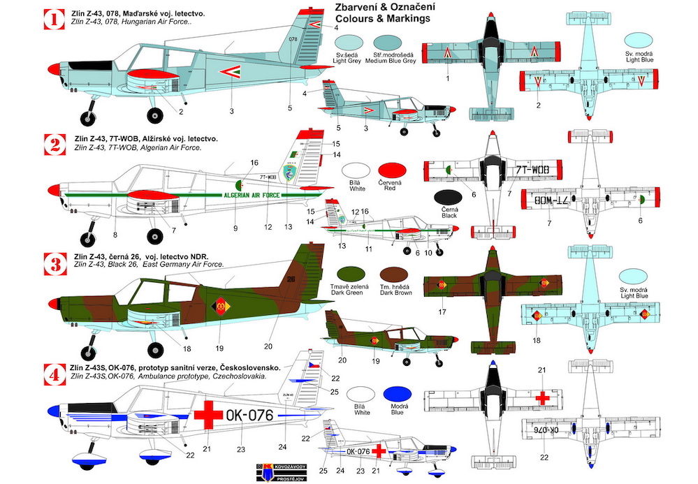 Kovozavody Prostejov 1/72 Zlin Z-43 'Military/Ambulance' # 72486