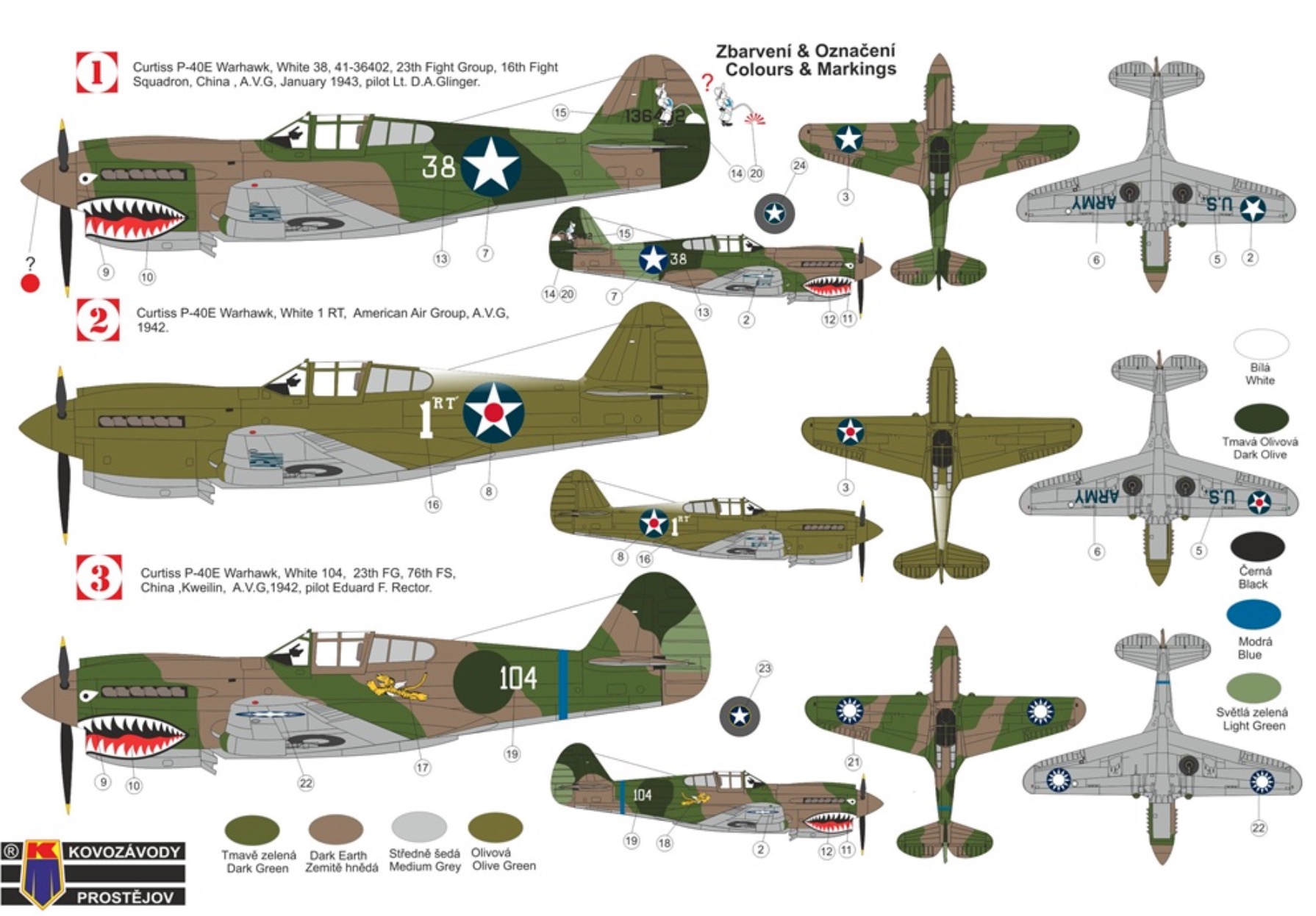 Kovozavody Prostejov 1/72 Curtiss P-40E Warhawk # 72509