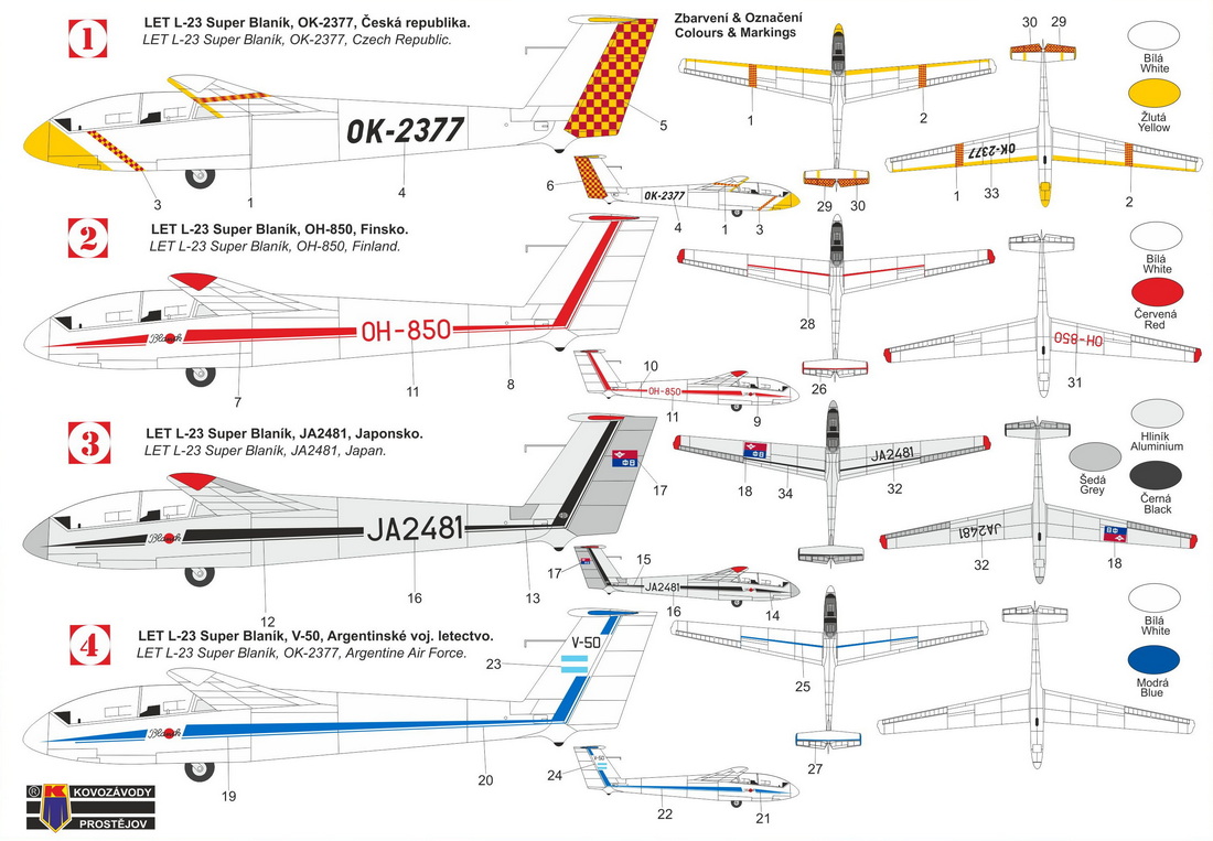 Kovozavody Prostejov 1/72 Let L-23 'International' # 72520