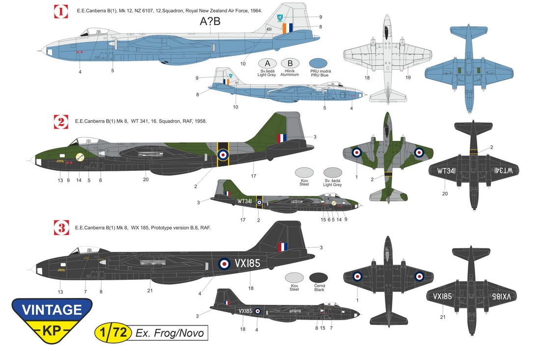 Kovozavody Prostejov 1/72 Canberra B (I) Mk.8 # 7202