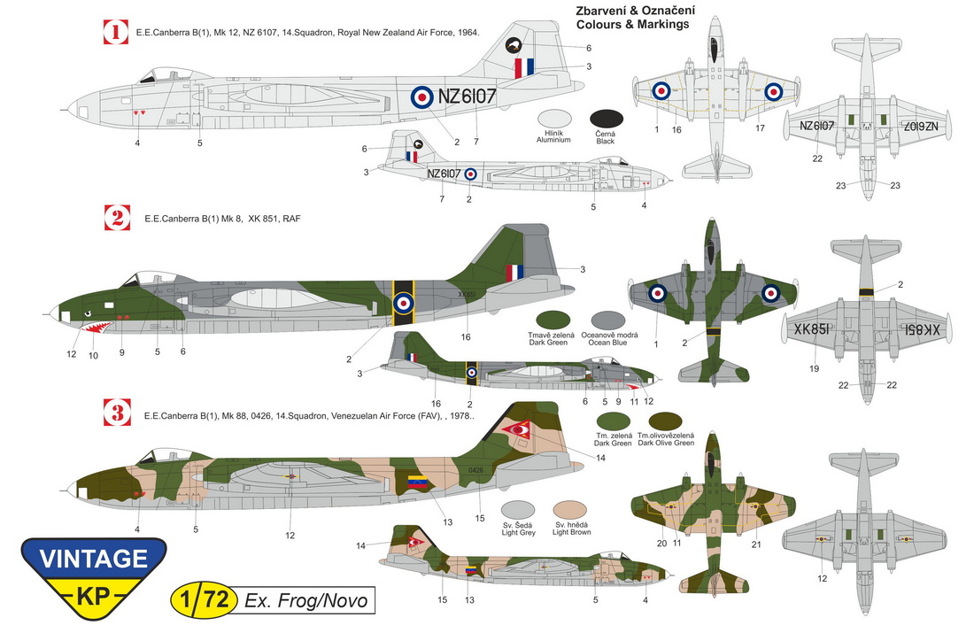 Kovozavody Prostejov 1/72 Canberra B (I) Mk.12 # 7203