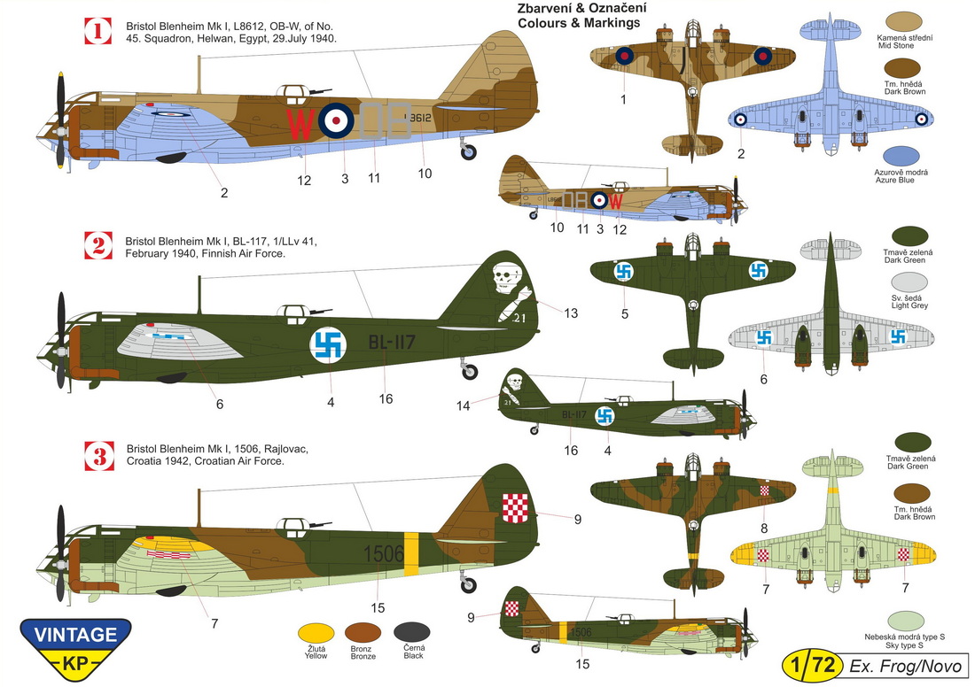 Kovozavody Prostejov 1/72 Bristol Blenheim Mk.I # 7204