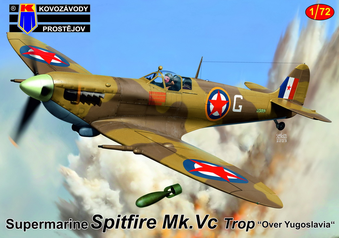 Kovozavody Prostejov 1/72 Supermarine Spitfire Mk.VC Trop 'Over Yugoslavia' RE-BOX, NEW DECALS # 72418