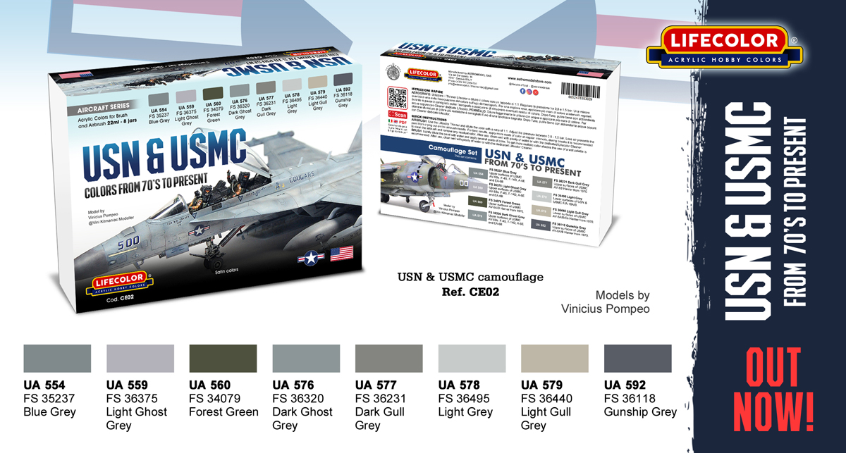 LifeColor Modern USN & USMC 1970-Present (22ml x 8) # CE02