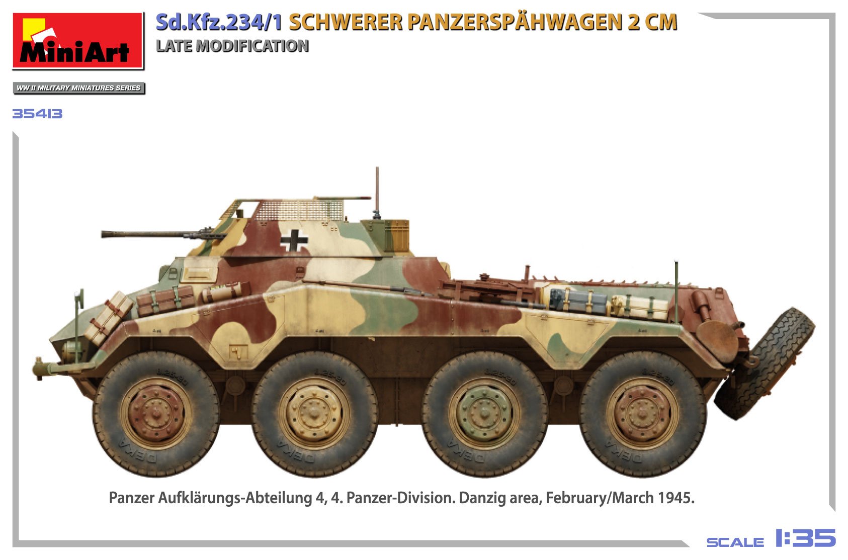 Miniart 1/35 Sd.Kfz.234/1 Panzerspahwagen (2cm) Late # 35413