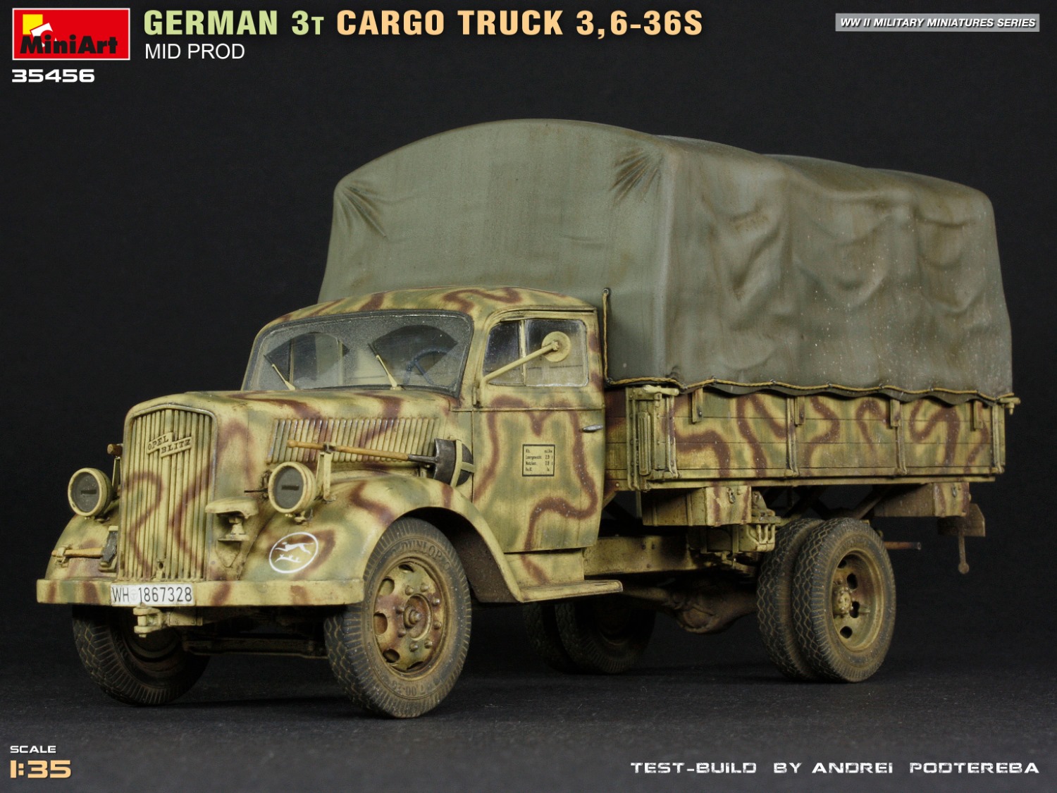 Miniart 1/35 German 3t Cargo Truck 3,6-36s Mid Prod # 35456