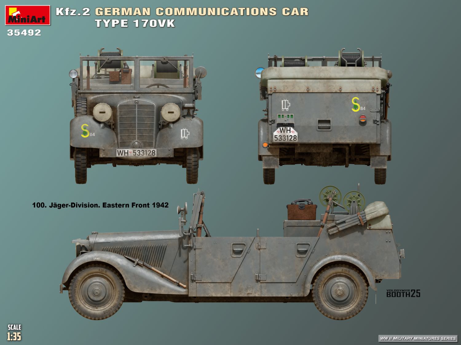 Miniart 1/35 Kfz.2 German Communications Car Type 170VK # 35492