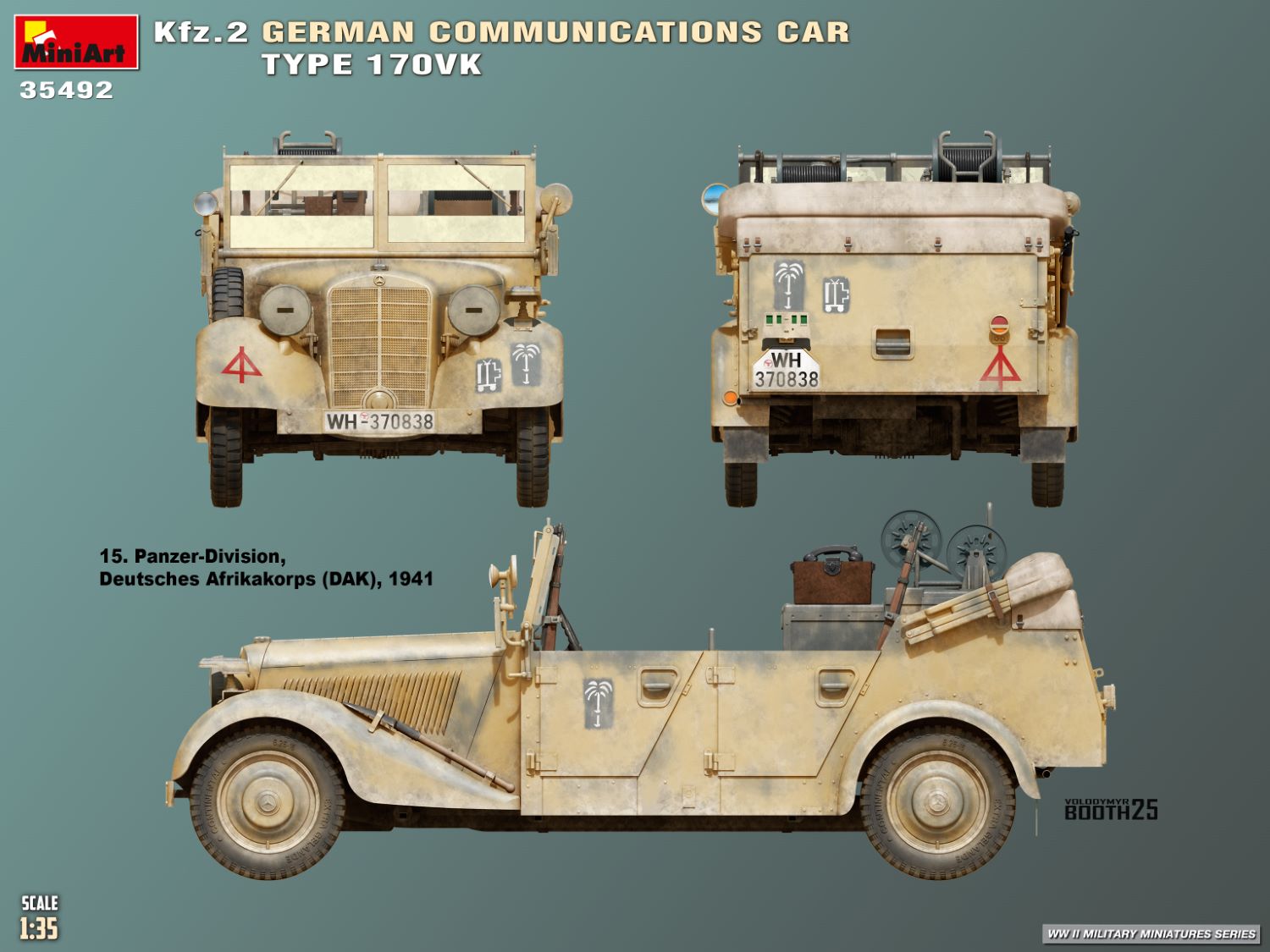 Miniart 1/35 Kfz.2 German Communications Car Type 170VK # 35492
