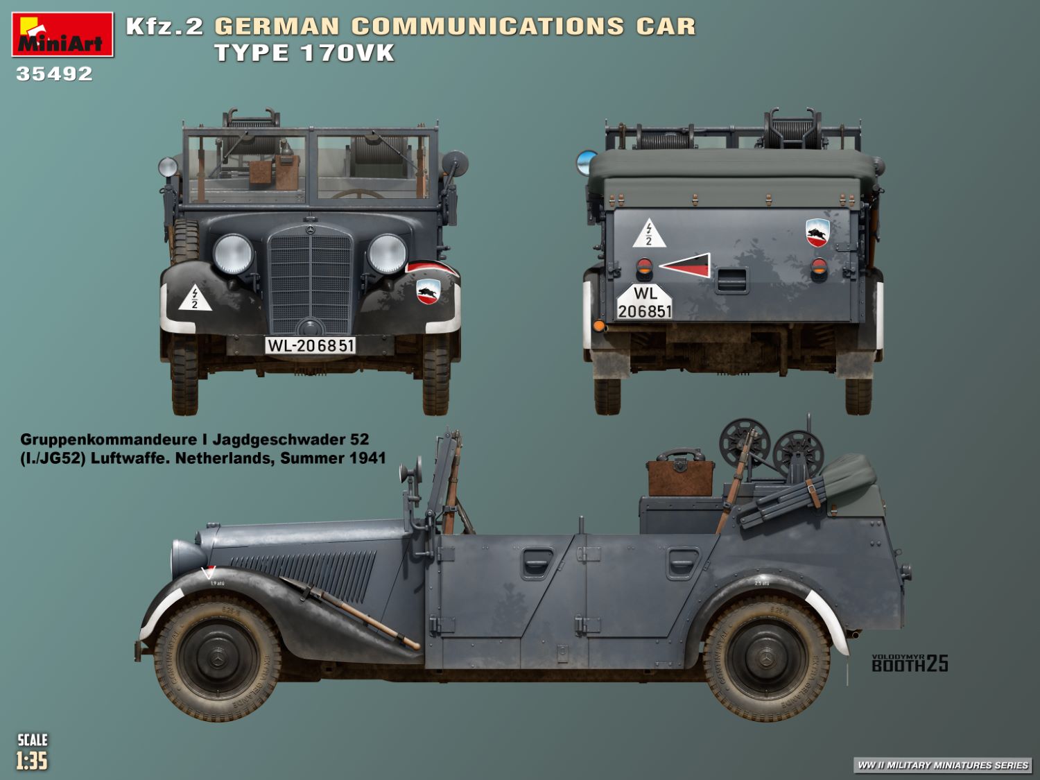 Miniart 1/35 Kfz.2 German Communications Car Type 170VK # 35492