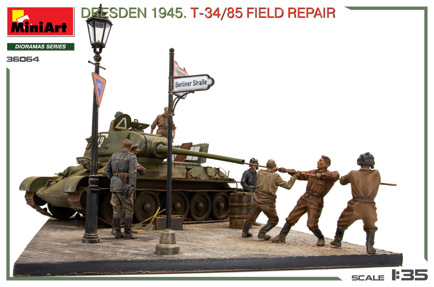 Miniart 1/35 Dresden 1945 T34/85 Field Repair Big Set # 36064
