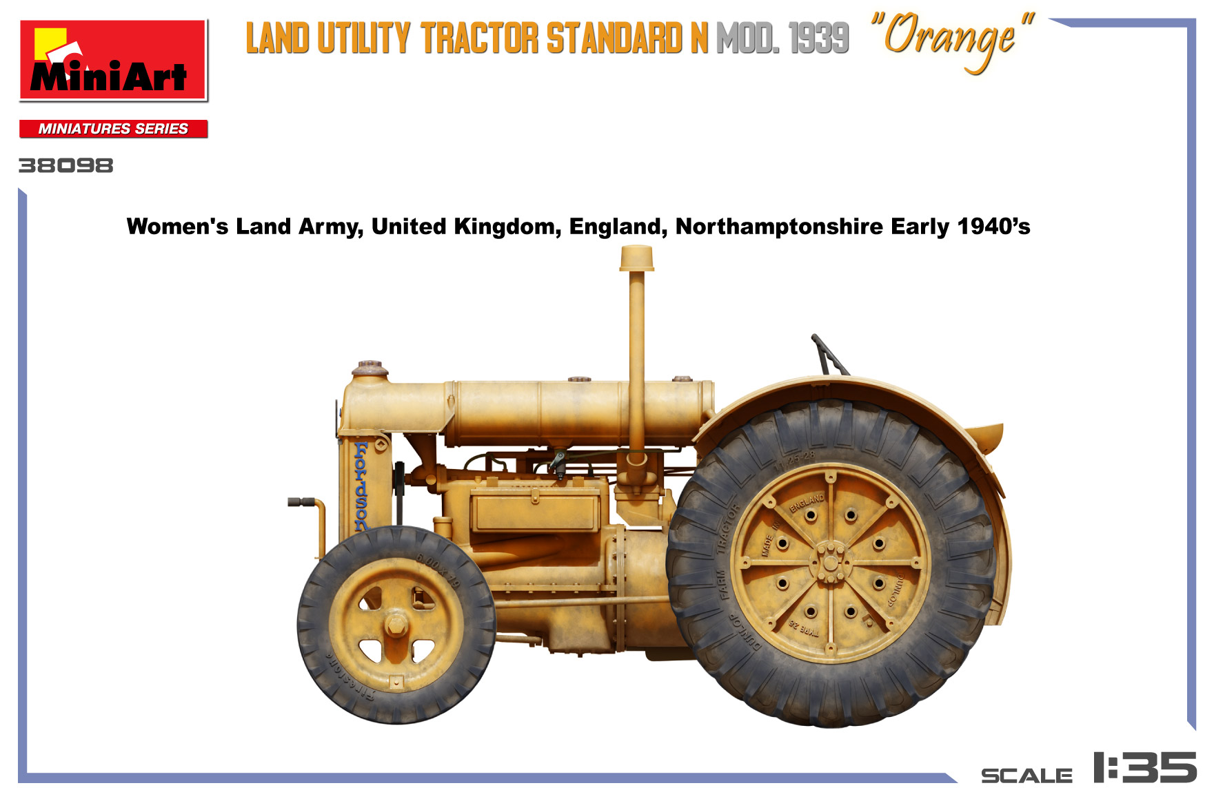 Miniart 1/35 Land Utility Tractor N Orange Mod 1939 # 38098
