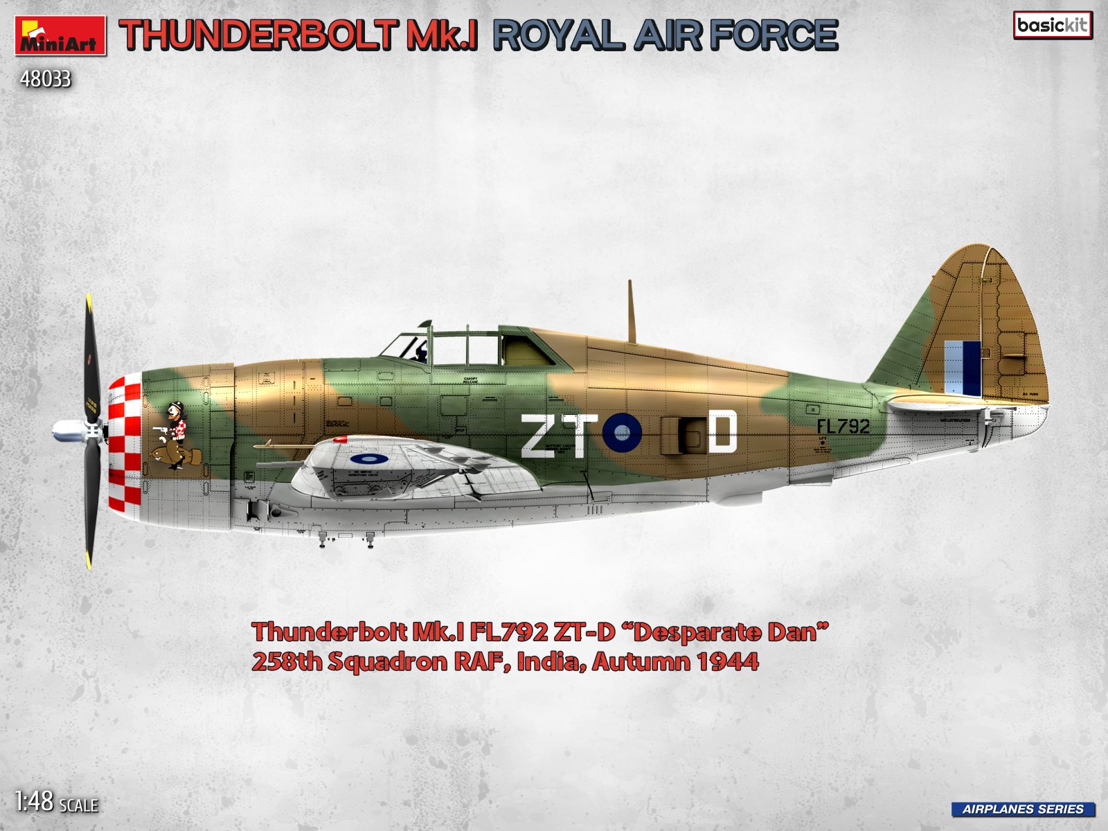 Miniart 1/48 Thunderbolt Mk.I, Royal Air Force, Basic Kit # 48033