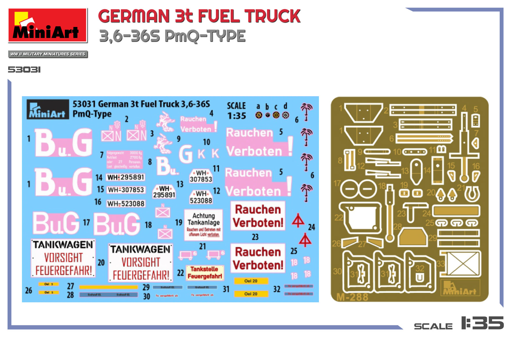 Miniart 1/35 German 3t Fuel Truck 3,6-36s PmQ-Type # 53031