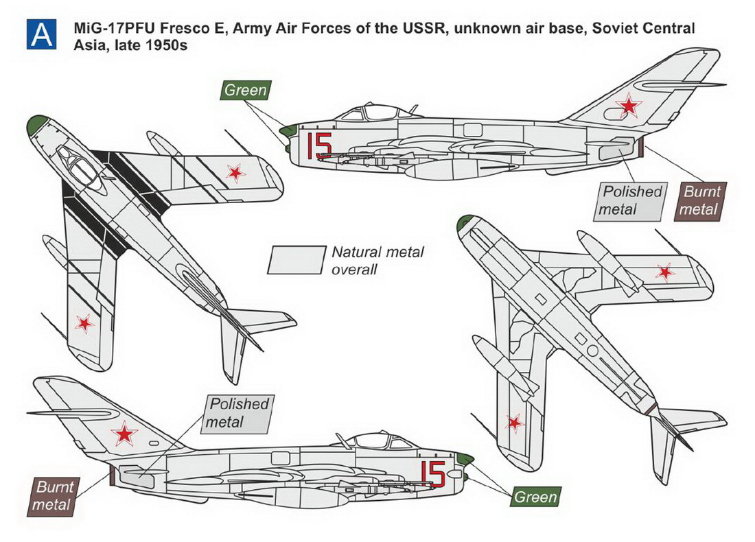 Mark I Models 1/144 Mikoyan MiG-17PF/PFU Fresco D/E 'All-weather Fighter' E (USSR, Czechoslovakia, Hungary, Egypt) # 14410