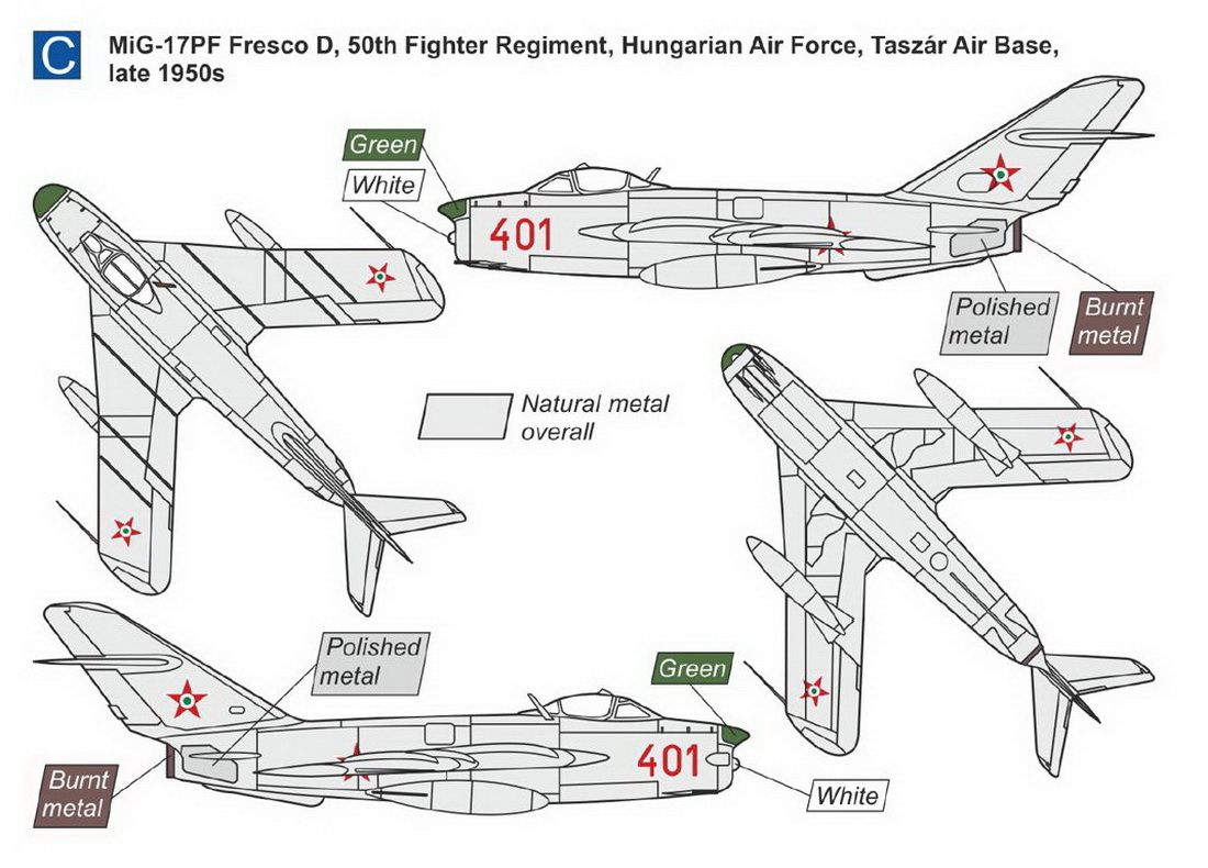 Mark I Models 1/144 Mikoyan MiG-17PF/PFU Fresco D/E 'All-weather Fighter' E (USSR, Czechoslovakia, Hungary, Egypt) # 14410