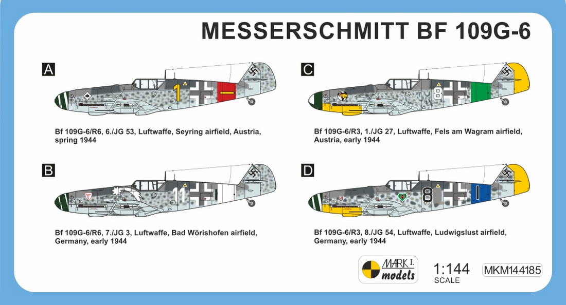 Mark I Models 1/144 Messerschmitt Bf-109G-6 'Reich Defence' (2in1) (Two Kits Included) # 144185