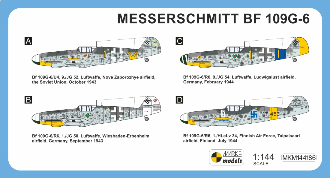Mark I Models 1/144 Messerschmitt Bf-109G-6 'Fighter Aces' (2in1) (Two Kits Included) # 144186