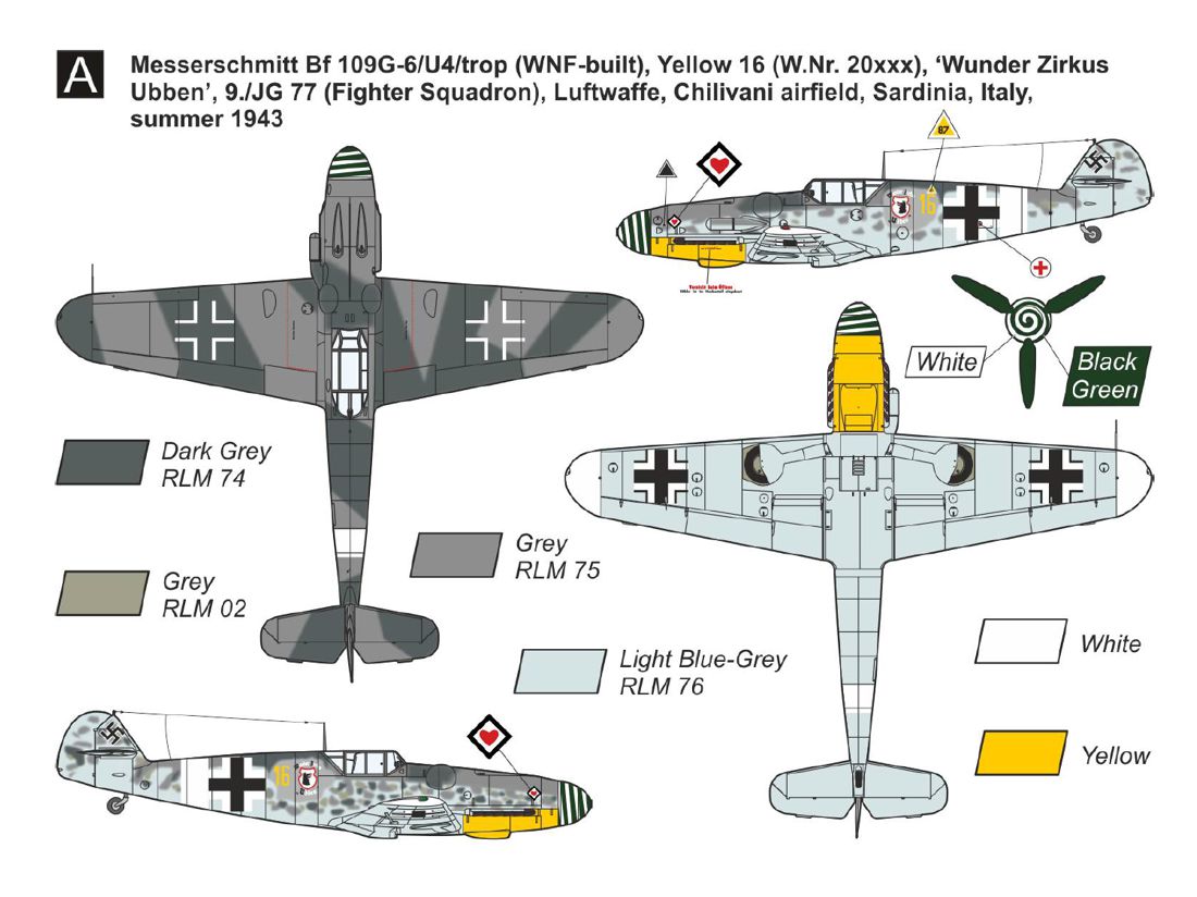 Mark I Models 1/144 Messerschmitt Bf-109G-6 'Mediterranean Theatre' (2in1) # 144195
