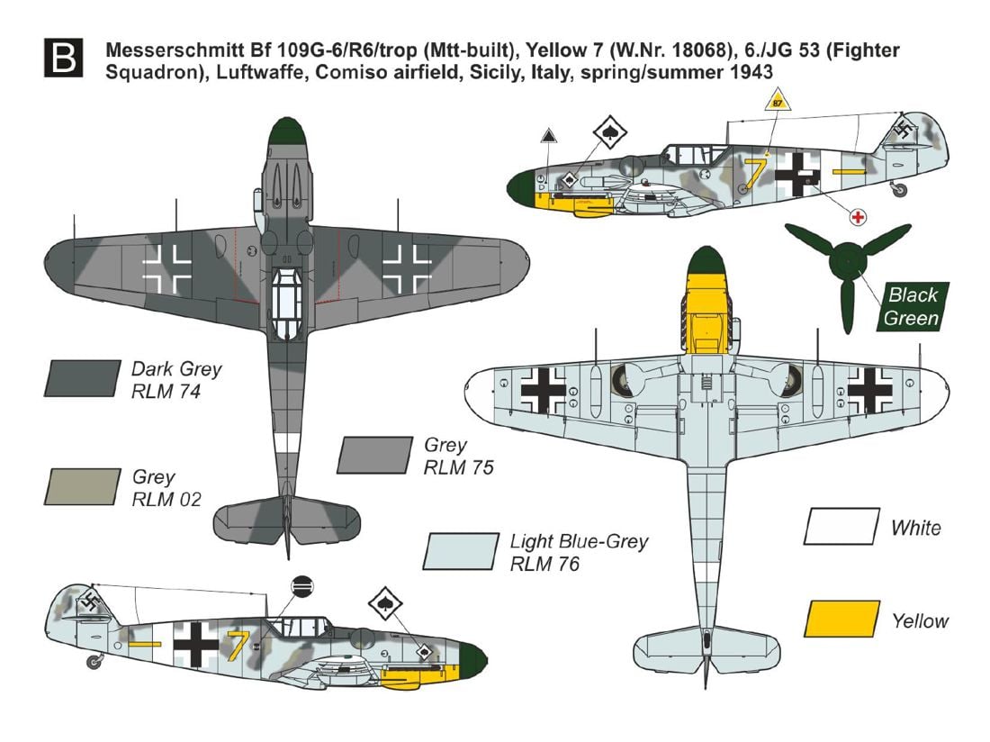 Mark I Models 1/144 Messerschmitt Bf-109G-6 'Mediterranean Theatre' (2in1) # 144195