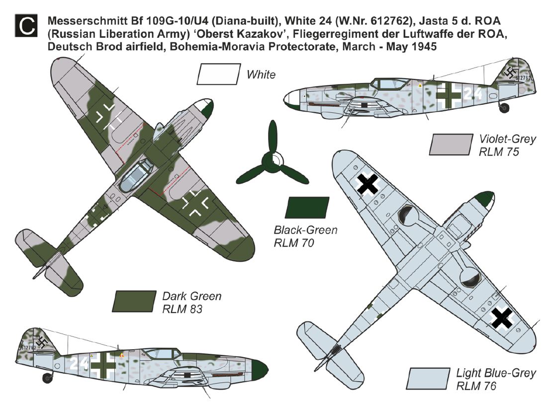 Mark I Models 1/144 Messerschmitt Bf-109G-10 'Late Gustav' (2in1) (Two Kits Included) # 14472N