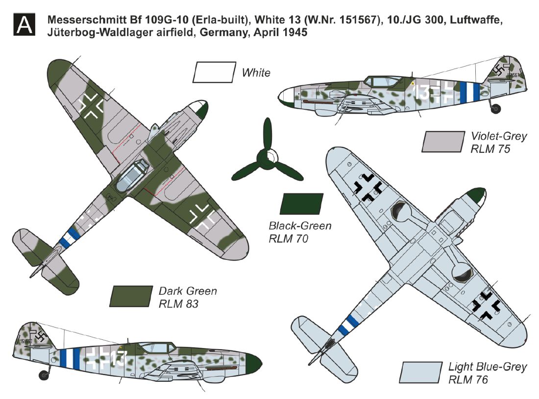 Mark I Models 1/144 Messerschmitt Bf-109G-10/Avia C-10 'Vigorous Fighter' (2in1) (Two Kits Included) # 14473N