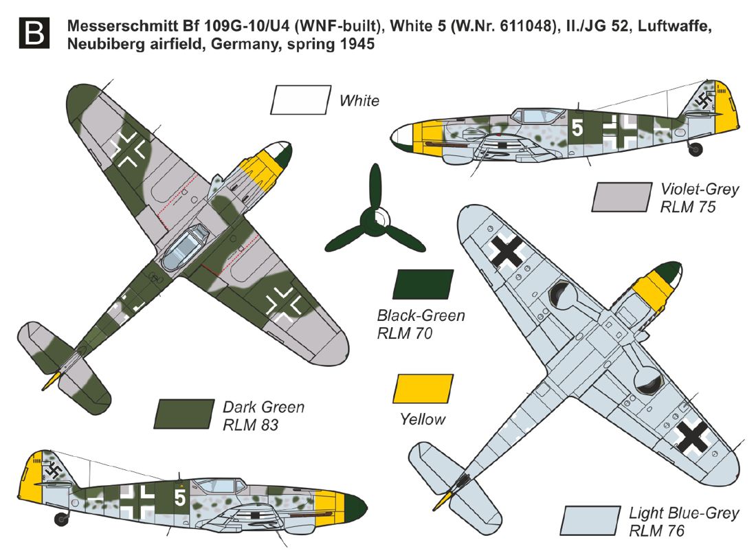 Mark I Models 1/144 Messerschmitt Bf-109G-10/Avia C-10 'Vigorous Fighter' (2in1) (Two Kits Included) # 14473N