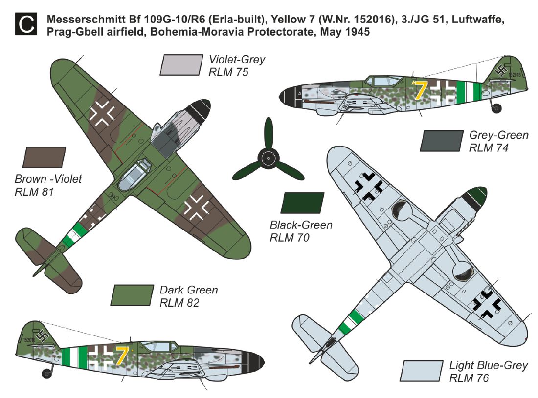 Mark I Models 1/144 Messerschmitt Bf-109G-10/Avia C-10 'Vigorous Fighter' (2in1) (Two Kits Included) # 14473N