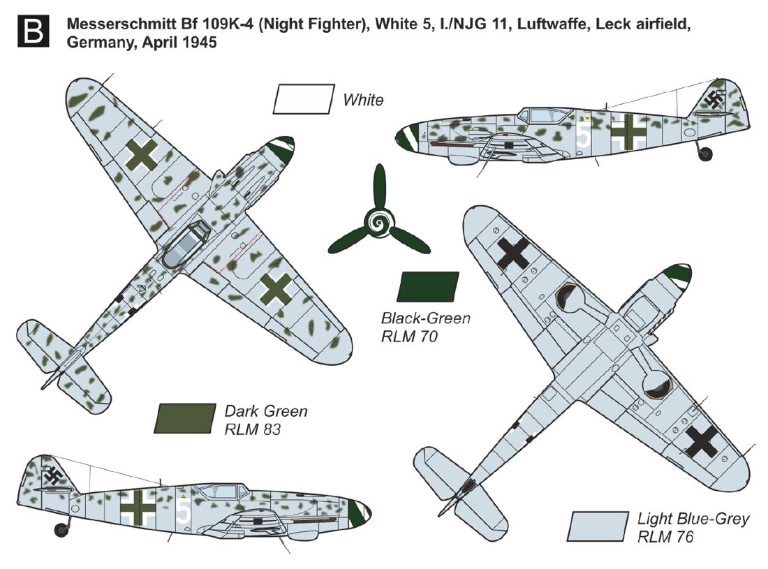 Mark I Models 1/144 Messerschmitt Bf-109K-4 'Kurfurst' (2in1) (Two Kits Included) # 14474N