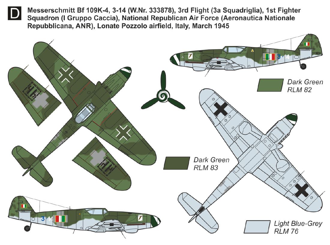 Mark I Models 1/144 Messerschmitt Bf-109K-4 'Kurfurst' (2in1) (Two Kits Included) # 14474N