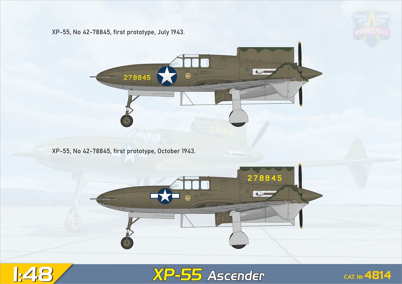 Modelsvit 1/48 Curtiss XP-55 Ascender (1st prototype) # 4814