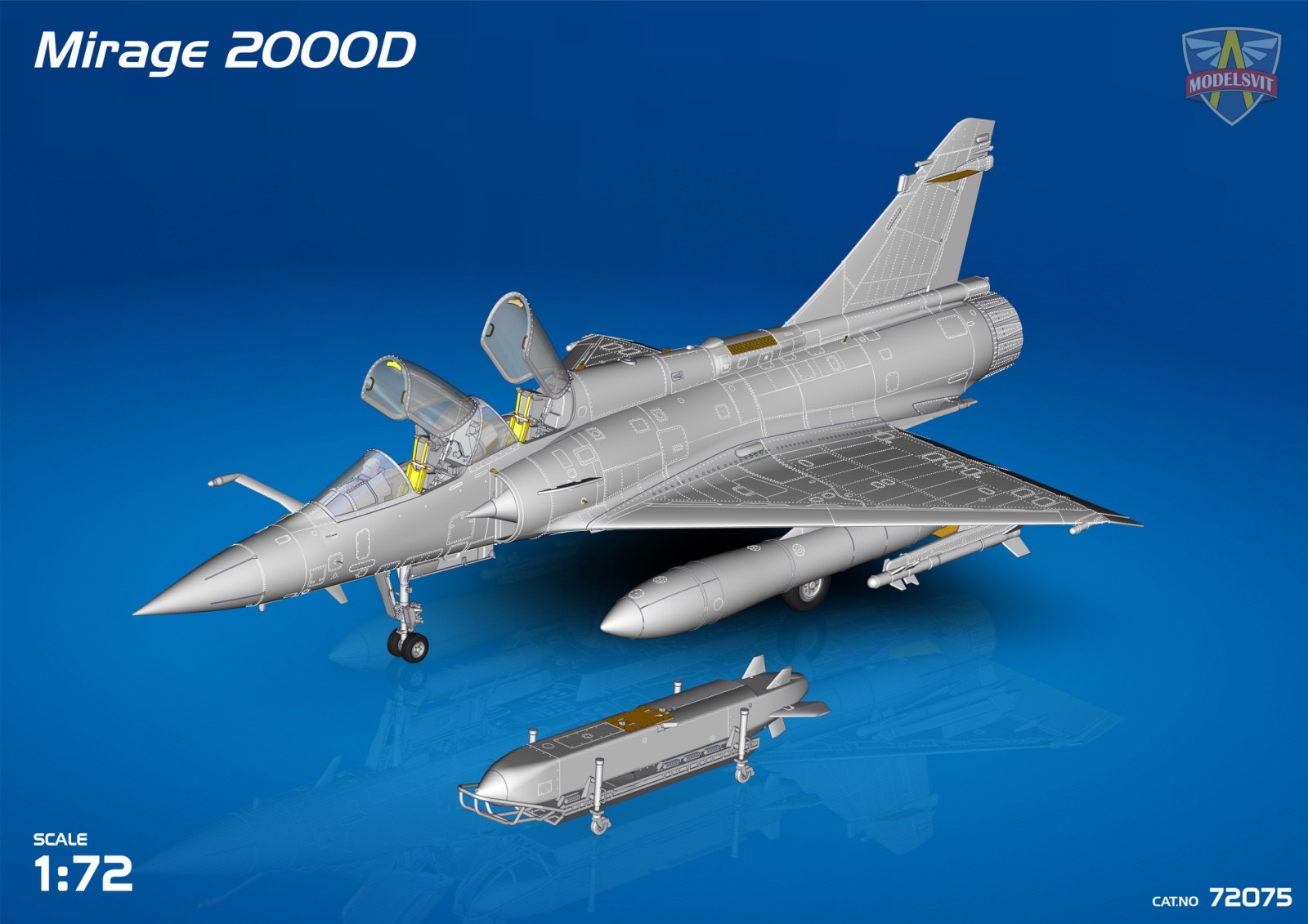 Modelsvit 1/72 Dassault-Mirage 2000D with SCALP-EG/"Storm Shadow' Missile # 72075