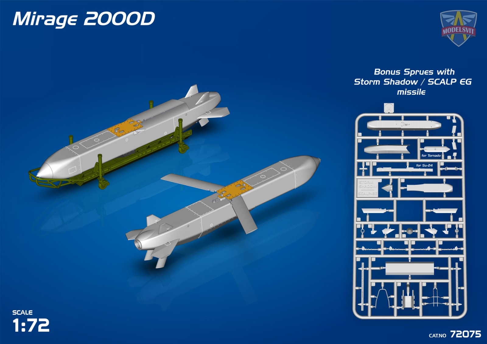 Modelsvit 1/72 Dassault-Mirage 2000D with SCALP-EG/"Storm Shadow' Missile # 72075