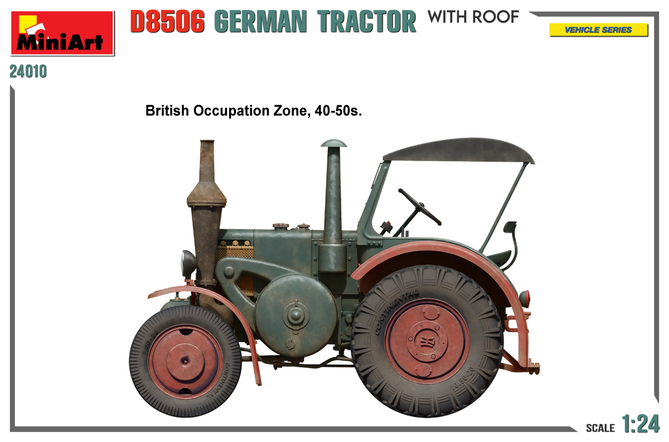 Miniart 1/24 German Tractor D8506 w/ Roof # 24010