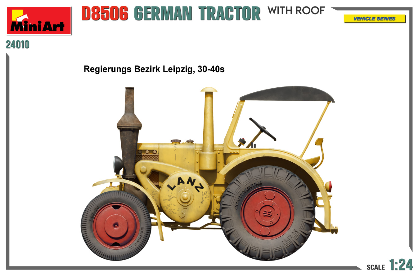 Miniart 1/24 German Tractor D8506 w/ Roof # 24010