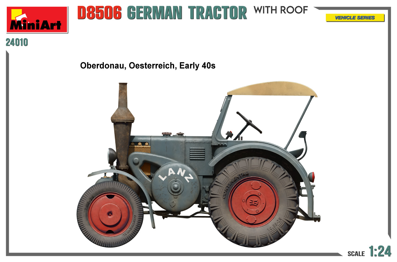 Miniart 1/24 German Tractor D8506 w/ Roof # 24010