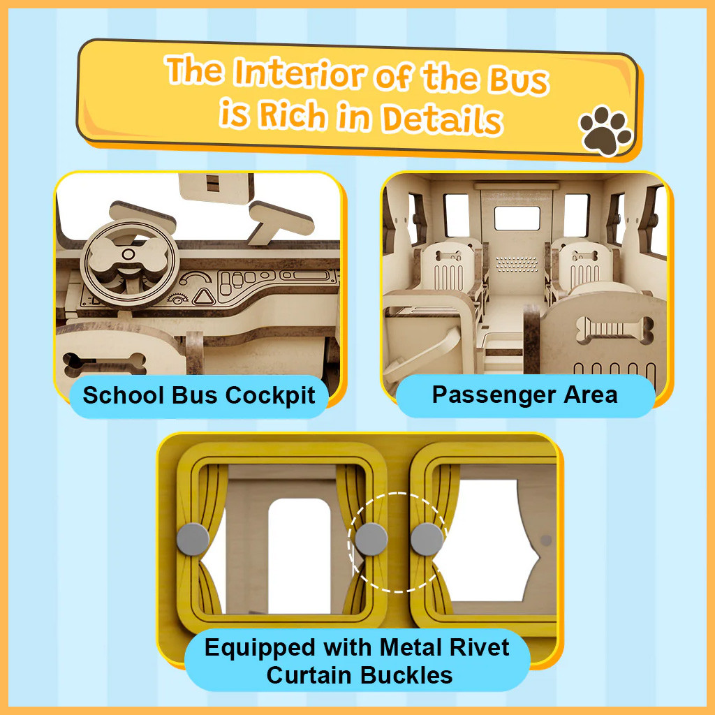 PUREMIND Peanuts™ Snoopy Yellow School Bus # 1204