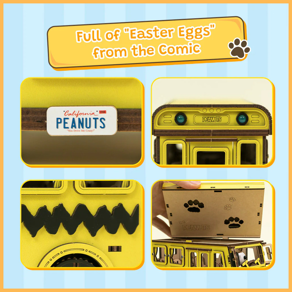 PUREMIND Peanuts™ Snoopy Yellow School Bus # 1204