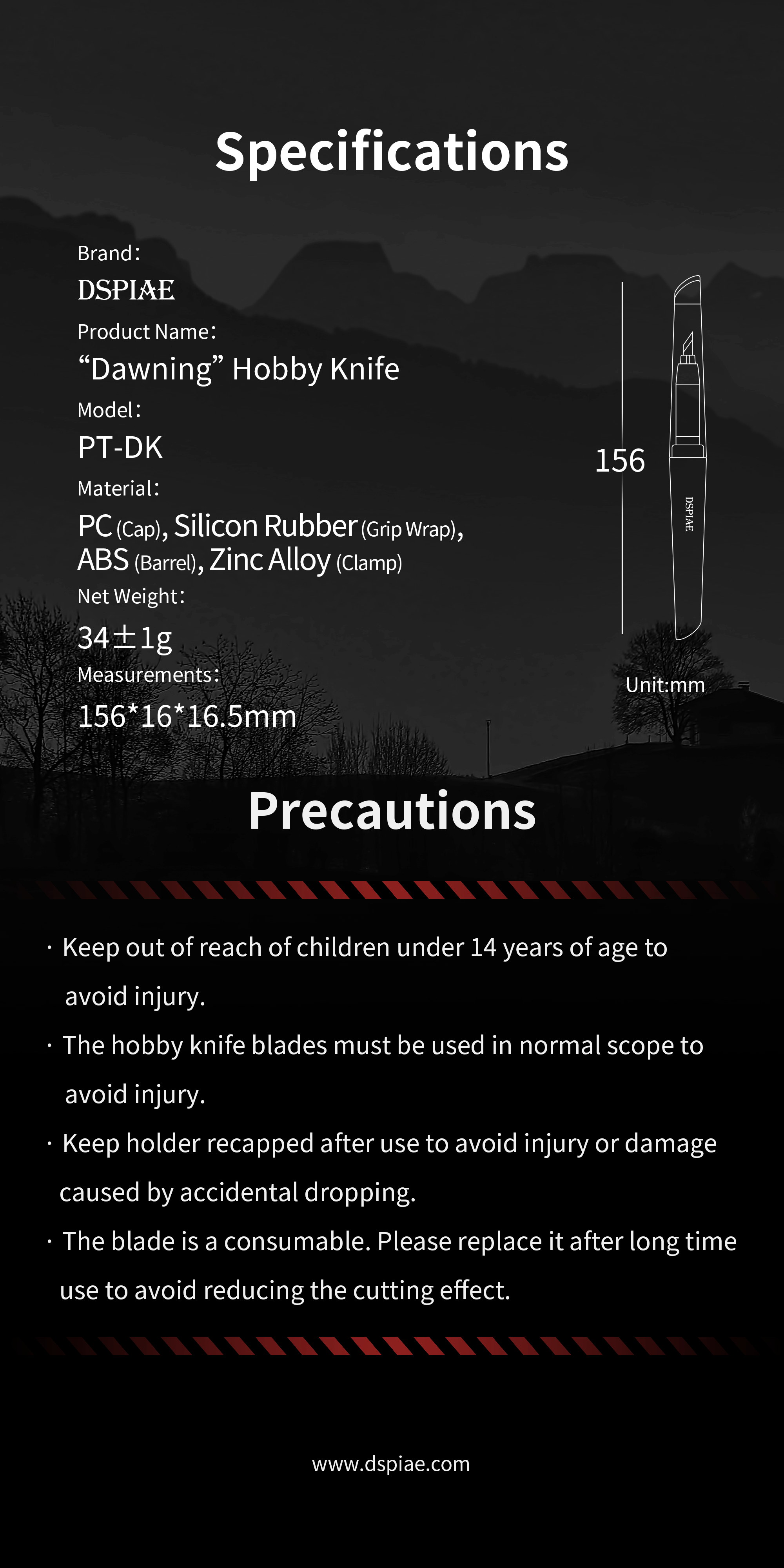 Dspiae Precision Hobby Knife # PT-DK